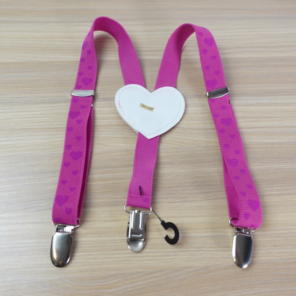 Suspender Girl Pink Heart Love Valentine Clip On Y Back Adjustable Strap Stretch